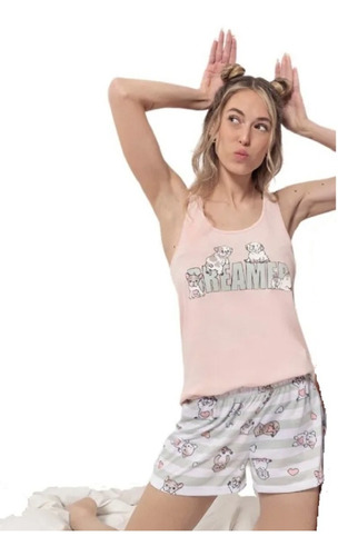 Pijama Verano Mujer Musculosa Y Short Lencatex Art 23751