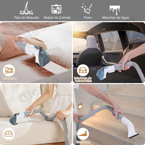 Gleora Aspiradora Portatil Lava Alfombra Tapicería De Inyección Succión 6en1 Para Hogar Y Auto 1.8l/20kpa Biuble Color Blanco