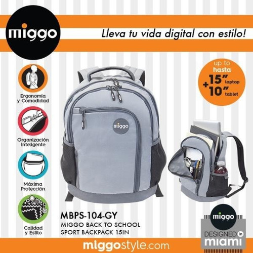 Imagen 7 de 9 de Morral Bolso Para Laptop Portatil 15 Tablet Maletin Escolar