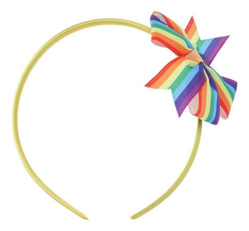 Diadema Infantil Con Diseño De Arco Iris Degradado Con Lazo,