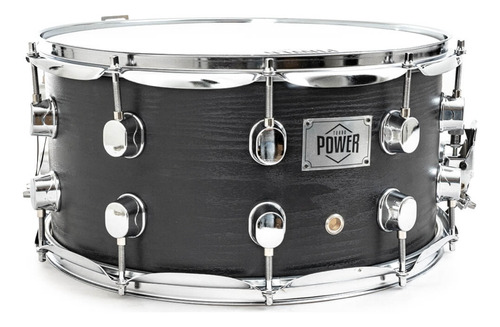 Caixa Para Bateria Madeira Turbo Power 14x7 - 10 Afinações Casco Preto