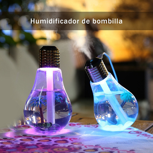 Humidificador Difusor De Aroma Tipo Bombilla Recargable Usb