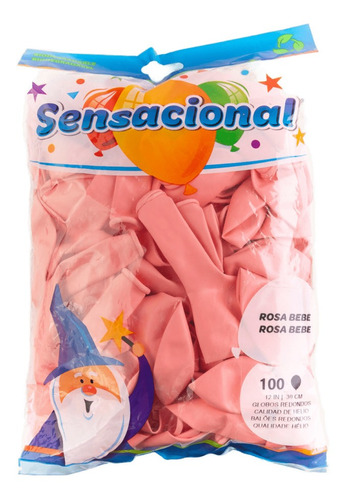 Globos Estandar 100 Piezas No 12 Rosa Baby Selanusa