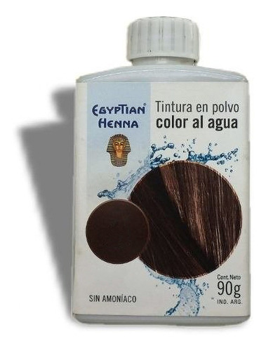  Tintura En Polvo Egyptian Henna Color Al Agua Pote 90g Tono Nº3 Castaño Oscuro