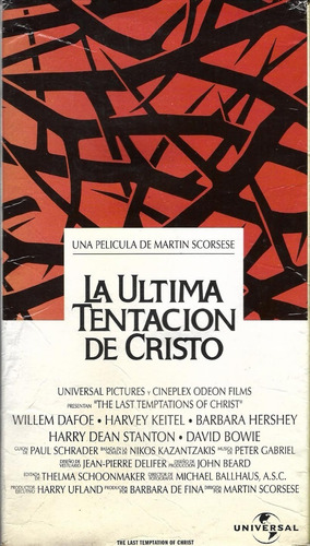 La Última Tentación De Cristo Vhs Willem Dafoe Harvey Keitel