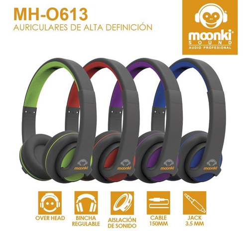 Imagen 3 de 6 de Auriculares On Ear Moonki Sound Mh-o613 Nuevos Box Tecnoway
