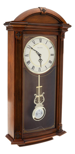 Reloj De Timbre De Nogal 75x35x14 Cm