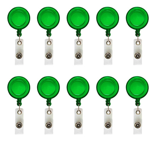 Pack 10 Yoyo Portagafete For Promotional Colores Traslucido Color Verde