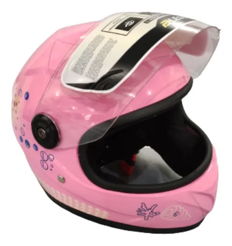 CASCO INFANTIL NIÑA GF ROSA FLORES M 54-58CM