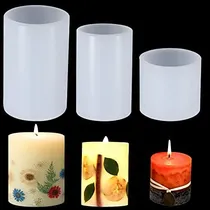 Comprar 3 Moldes De Silicona Para Velas, Moldes De Silicona Para Hacer Velas, Moldes De Resina, Kit De Silicona Cilíndrico, Fundición Epoxi, 3 Tamaños, Moldes De Silicona Para Velas, Manualidades, Arcilla