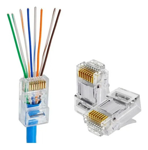 Conectores Rj45 Pass Through Pasante Cat 6