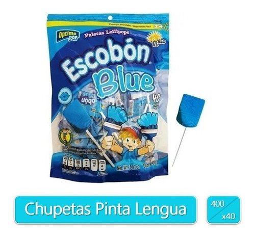 Chupetas Mara Escobon Blue1 Bolsa X 40uds.