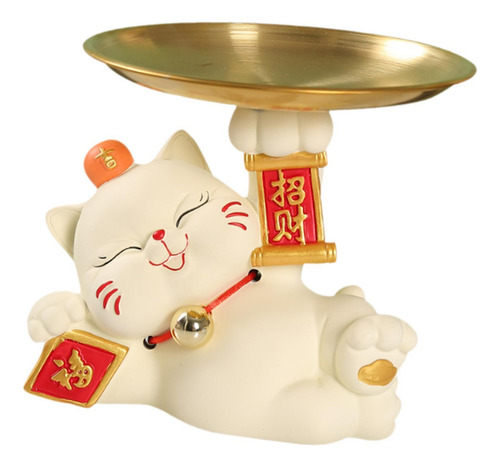 Bandeja De Armazenamento Para Estátua De Gato, Suporte Bege
