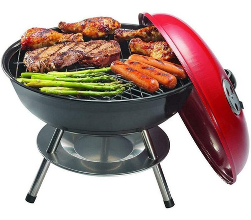 Ovente Outdoors Parrilla De Carbón De 14 Pulgadas Con Siste