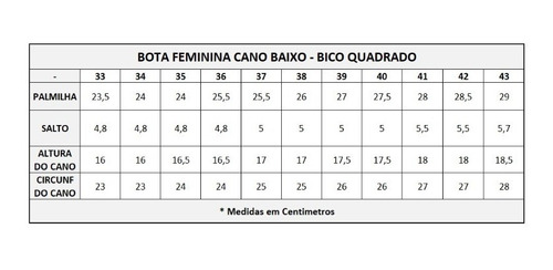 Imagem 8 de 8 de Bota Feminina Bico Quadrado Couro Tamanho Especial Até 43