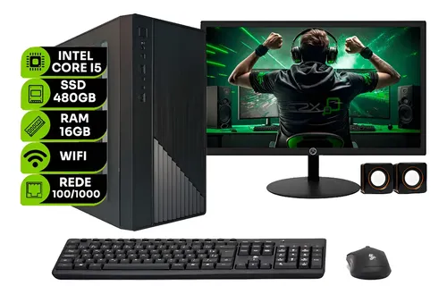 Computador Completo Intel Core I5 16gb Ssd 480gb Monitor 20 480 Gb 16 Gb Intel