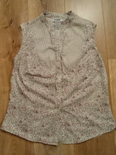 Camisa Blusa Sin Mangas Unique Talle M Tonos Beige Combina 