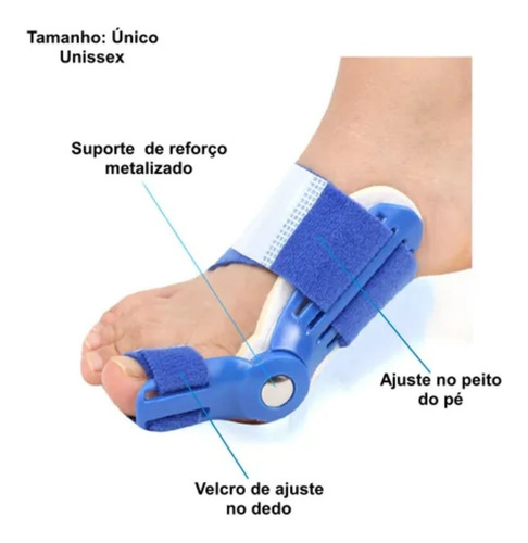 Imagem 5 de 5 de Protetor Ortopédico Joanete Corretor Azul 1un