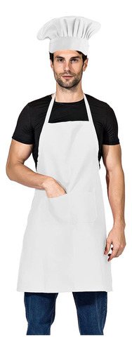 Tsd Story Juego De Gorro Y Delantal De Chef Blanco Para Adul