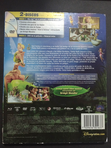 Blu-ray + Dvd Tinkerbell Hadas Al Rescate (Usado)