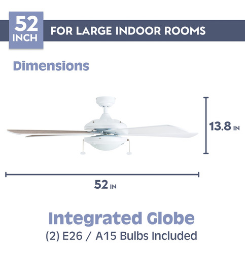 Ventilador De Techo Led 52 Con Cadena Y Cuchillas Dobles