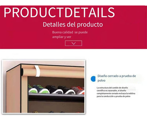 Zapatero De 4 Niveles Con Cortinas, Almacenamiento Marrón Claro