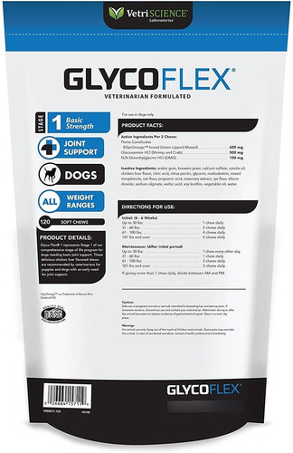 Vetriscience Glycoflex 1, Hip And Joint Supplement For Dogs,
