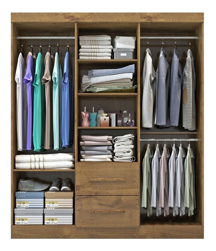 Imagem 2 de 5 de Guarda Roupa Casal Toronto 6 Portas E 2 Gavetas Chocolate/