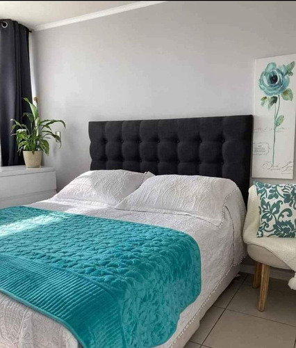 Piecera Decorativa Para Cama Polar Turquesa Liso Unicolor