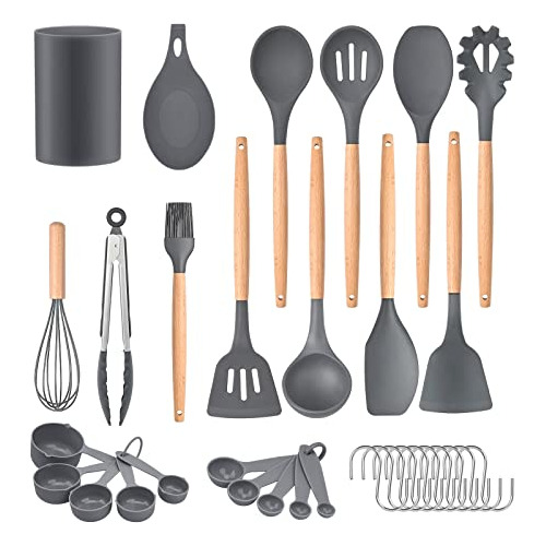 33 Pcs Silicone Cooking Utensils Kitchen Utensil Set - ...