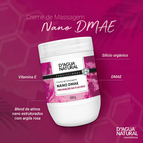Creme De Massagem Nano Dmae 650g Dagua Natural Tipo De Embalagem Pote Fragrância Dmae