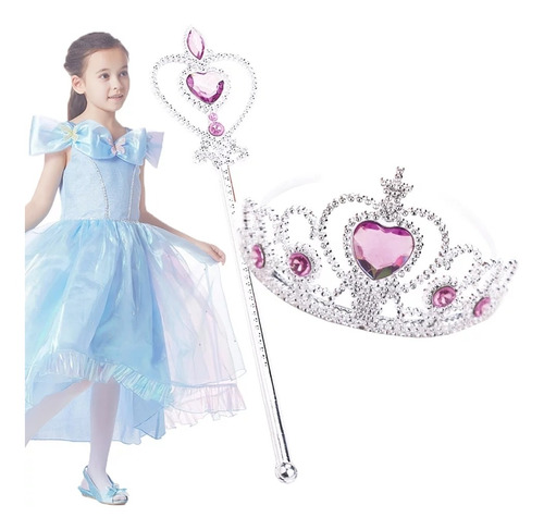 Tiara Corona Y Cetro Niñas Frozen Rapunzel Princesa Sofia