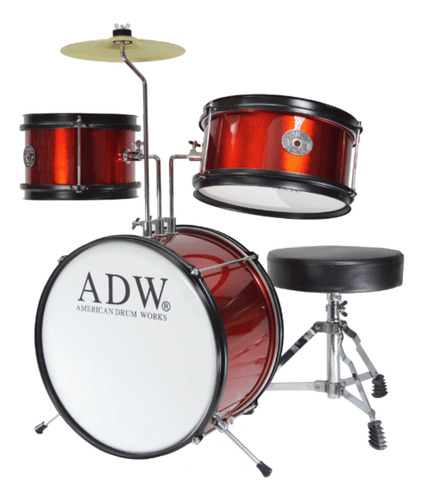 Adw Batería Junior Ads303 Drum Set Rojo