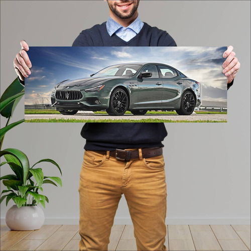 Cuadro 30x80cm Auto 2022 Maserati Ghibli Nerissi 354