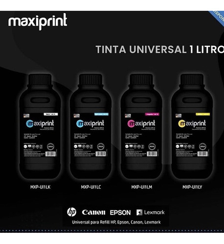 Tinta Hp Maxiprint 1 Litro Hp/canon/epson/brother/lex 1000ml