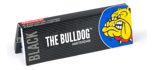 Papelillos Bulldog Amsterdam Negro + Tips 1 1/4 