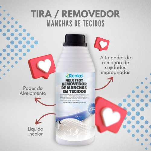 Removedor Tira Manchas De Tecidos Nixx Flot 1 Litro Renko