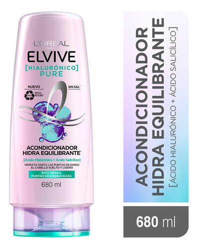 Acondicionador Elvive Hialurónico Pure Elvive 680 Ml