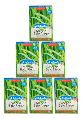 Pack 6x Semilla De Pasto Mezcla Bajo Riego 500 Gramos Anasac