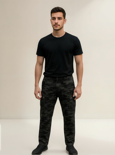 Pantalon De Cargo Camu Semi Recto