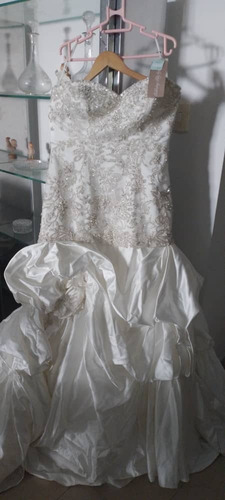 Vestido Novia Madeline Gardner Marfil Satén Cristal T:16c