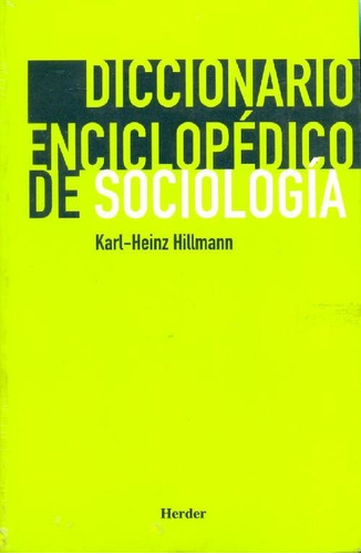 Libro Diccionario Enciclopédico De Sociología De Karl Heinz