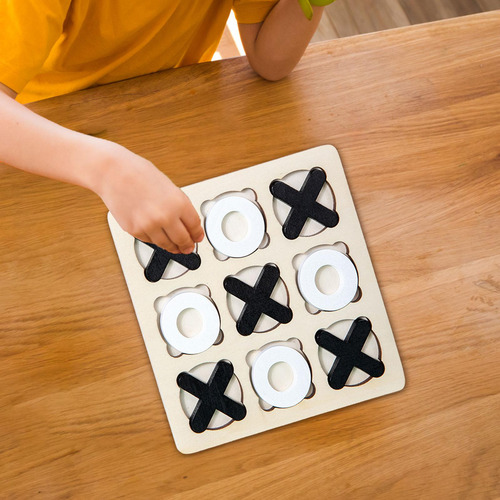 5 Juego De Mesa De Madera Tic Tac Toe, Juego De Estilo C