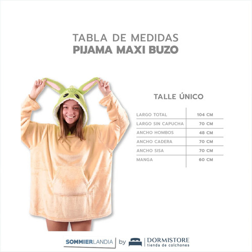Pijama Maxi Buzo Piñata Flannel Corderito - Baby Yoda