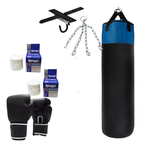 Mega Combo Box Bolsa Box Guantes Soporte Vendas Box Azul