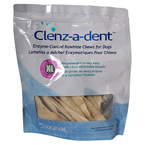 Clenz-a-dent Cuero Crudo Mastica X-LG 15 Recuento.