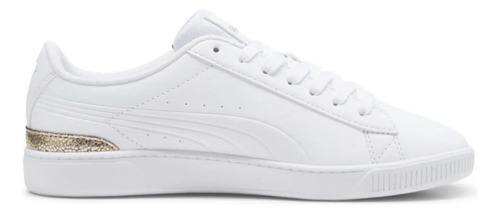 Tenis Puma Mujer Vikky V3 Metallic Shine Blanco Dorado