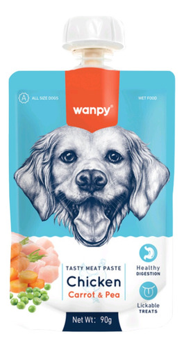 Wanpy Tasty Meat Paste Perro Pollo, Zanahoria Y Guisante 90g