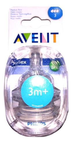 Imagen 2 de 3 de Tetina Numero 3 Para 3m+ Avent - Aj Hogar