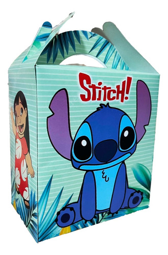 Stitch  Bolo Caja Dulcera Con 10 Piezas